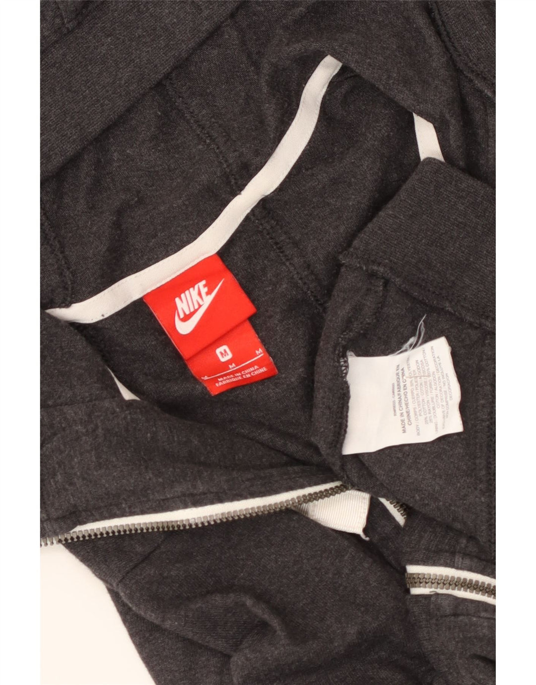 Pulover Nike pentru femei, cu fermoar, UK 12, poliester, gri mediu