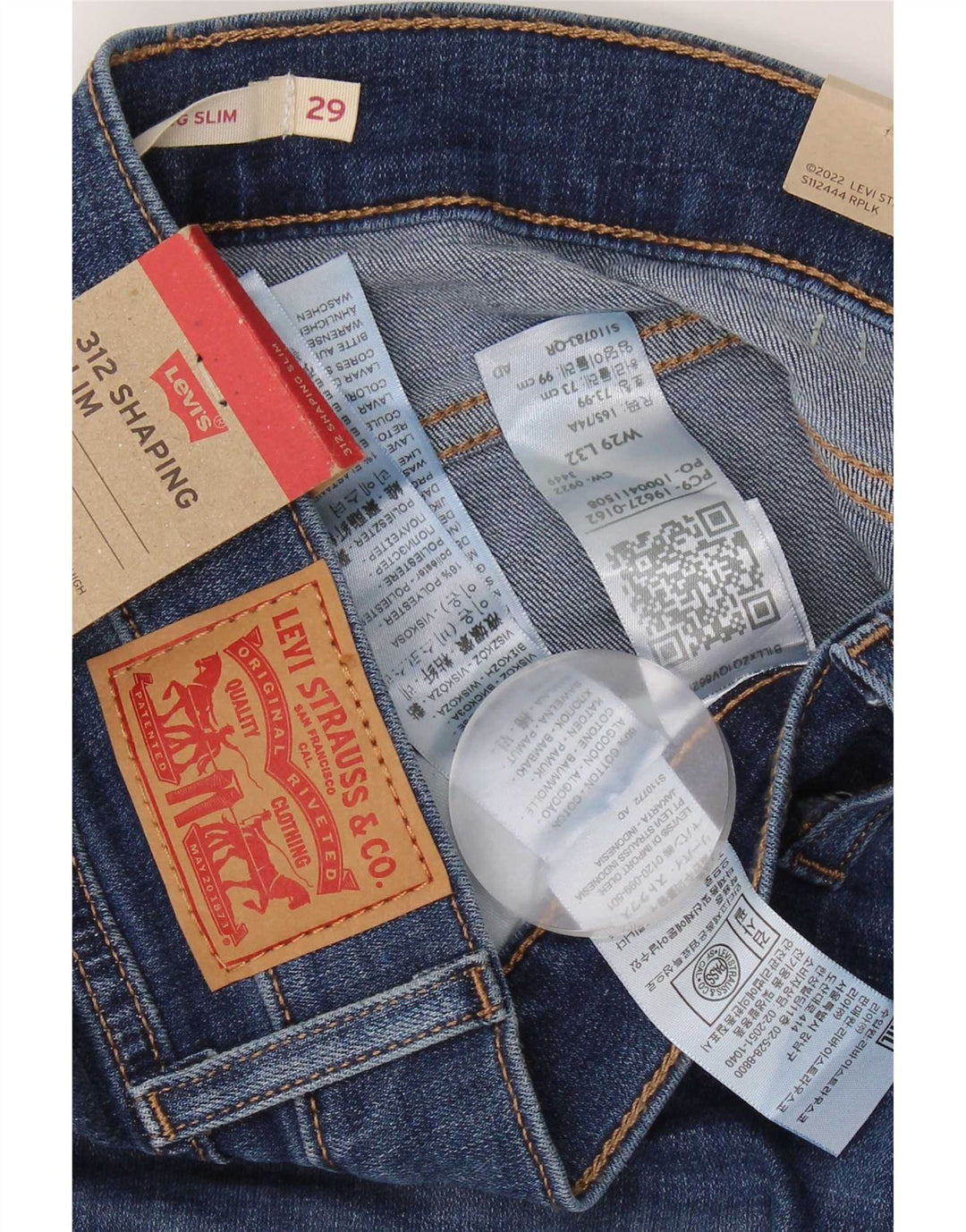 Blugi Levi's 312 Shaping Slim W29 L32 Bumbac albastru