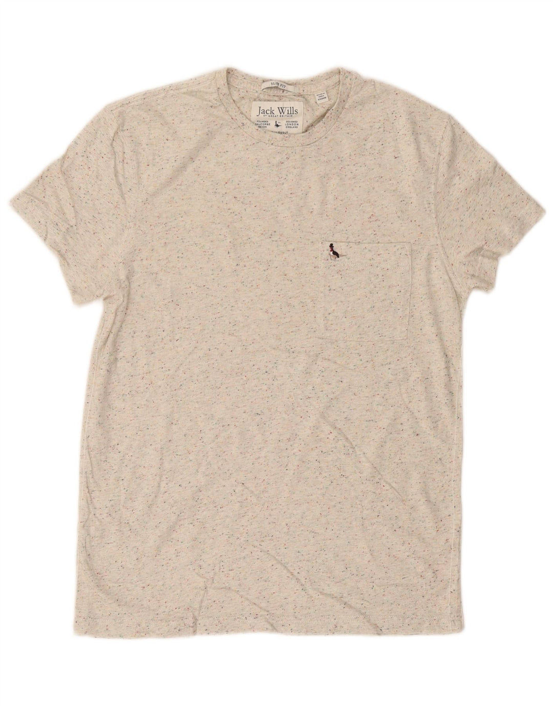 Tricou Jack Wills pentru bărbați Top mediu bej bumbac cu pete