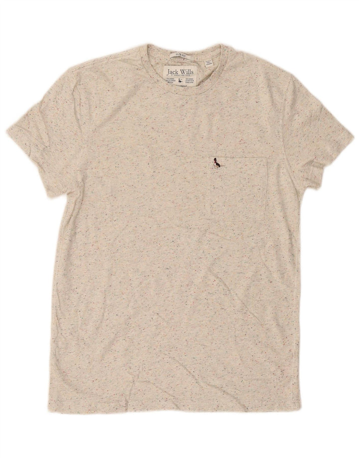Tricou Jack Wills pentru bărbați Top mediu bej bumbac cu pete