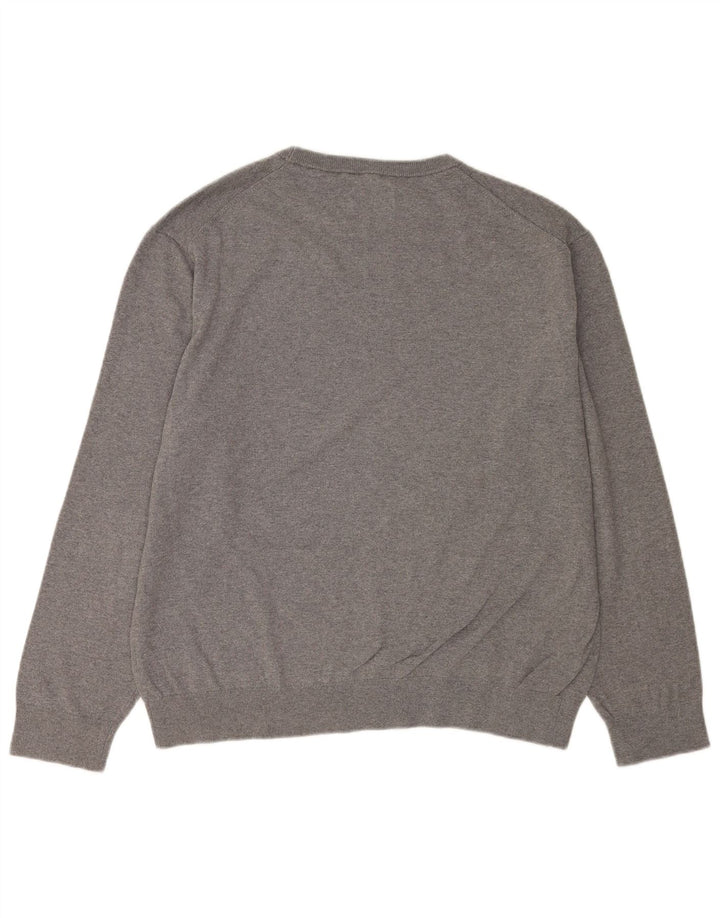 Pulover Gant pentru bărbați, cu gât roșu, XL, gri