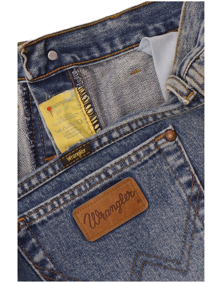 Blugi drepti pentru bărbați Wrangler W38 L36 Bumbac albastru