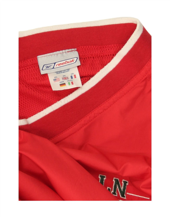 Trening pentru bărbați Reebok Graphic Pullover Top 2XL Red Striped Poliester Sports