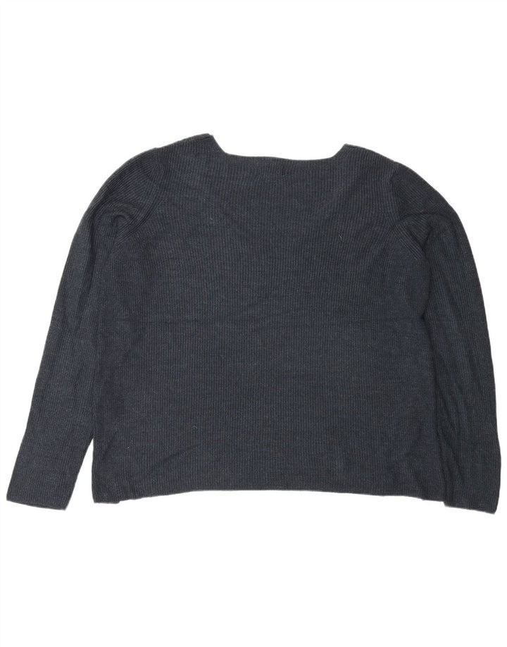Pulover pentru femei Fat Face supradimensionat cu decolteu în V UK 12 Medium Bleumarin