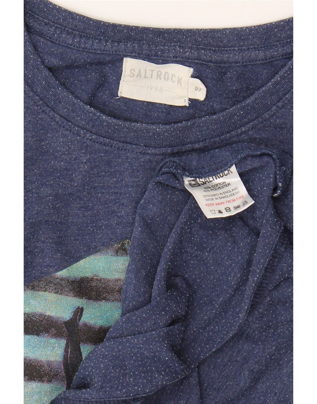 Tricou grafic SALTROCK pentru bărbați Top mic din bumbac bleumarin