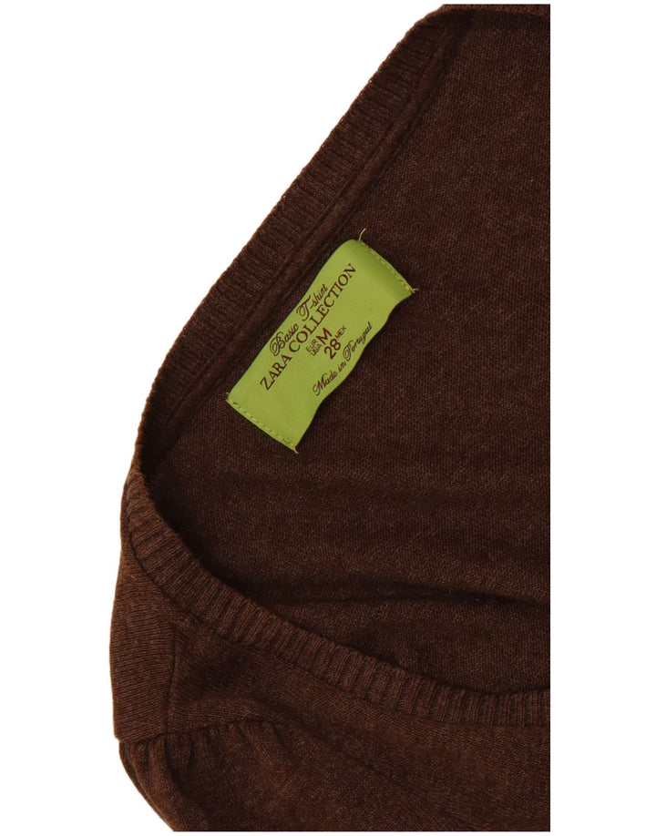 Pulover cardigan Zara pentru femei cu mâneci 3/4 UK 12 maro mediu
