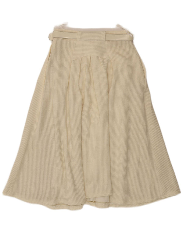 Fusta evazată tricotată pentru femei Azzurro EU 36 XS W26 acrilic alb murdar