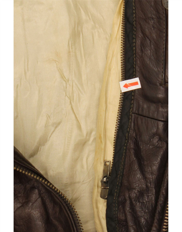 Jachetă de piele pentru bărbați VINTAGE UK 42 XL maro