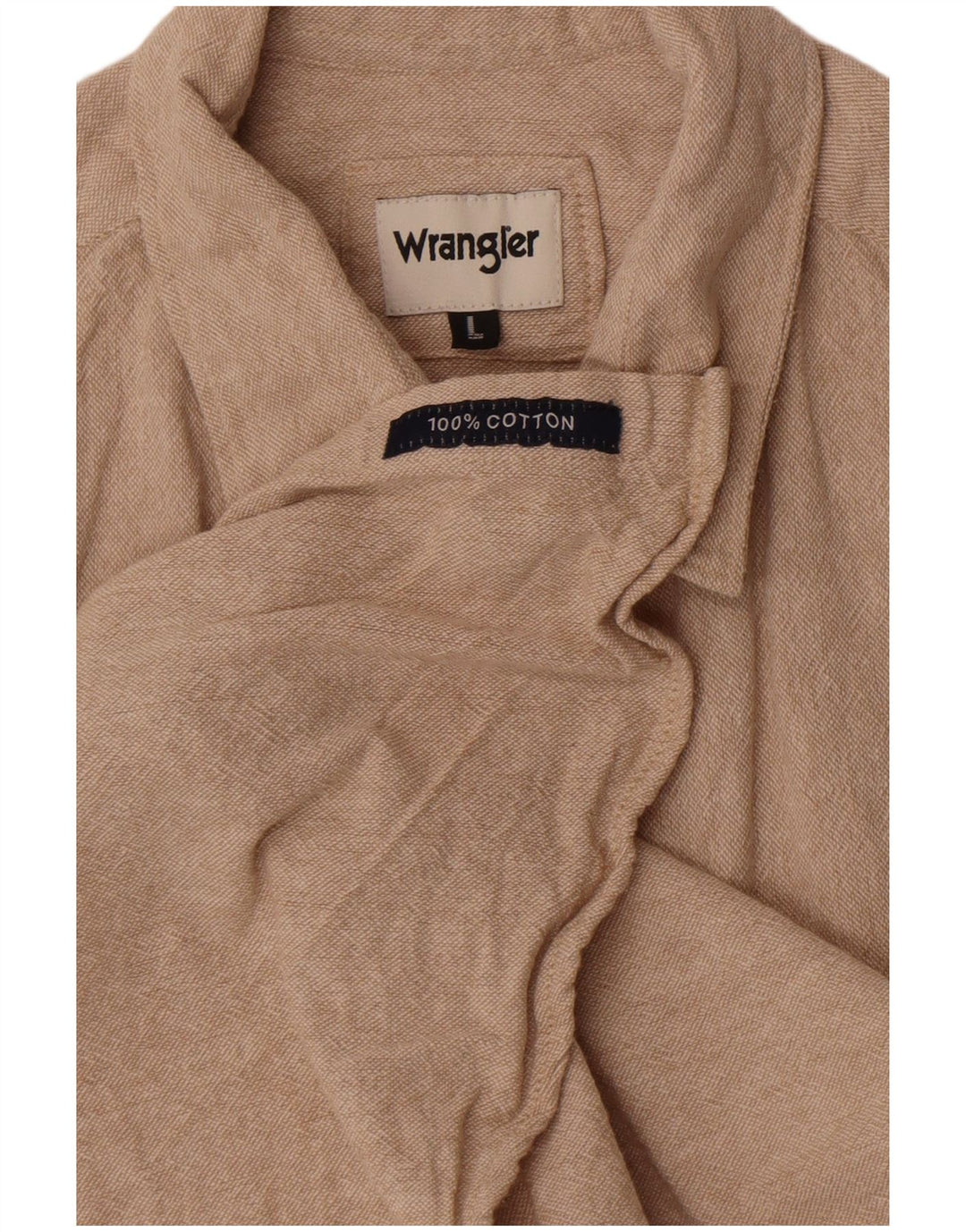 Cămașă pentru bărbați Wrangler cu mânecă scurtă, mare, bej, bumbac