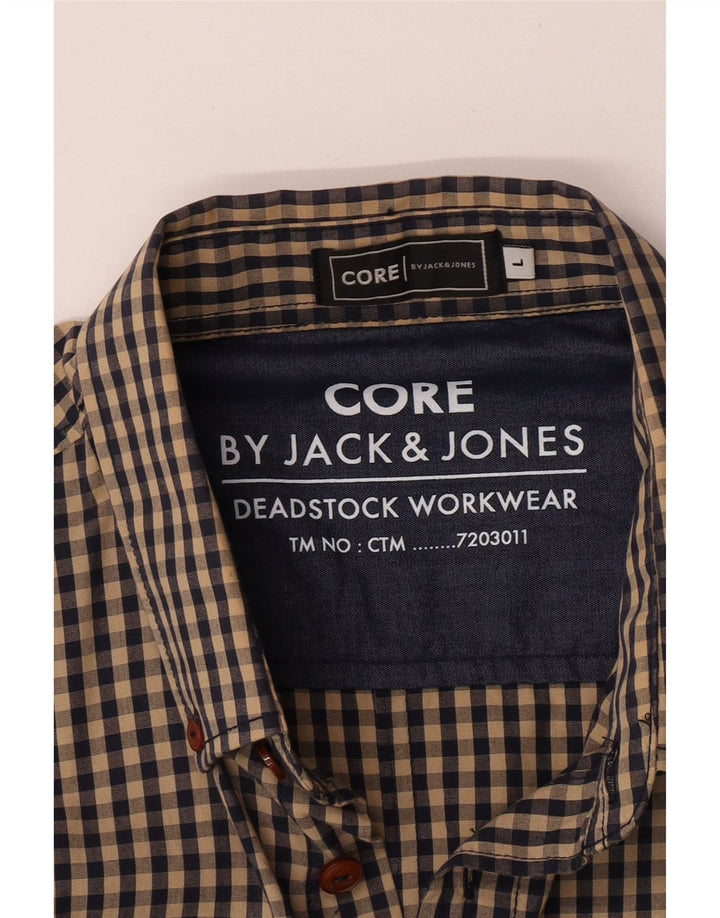 Cămașă pentru bărbați Jack & Jones mare maro vichy