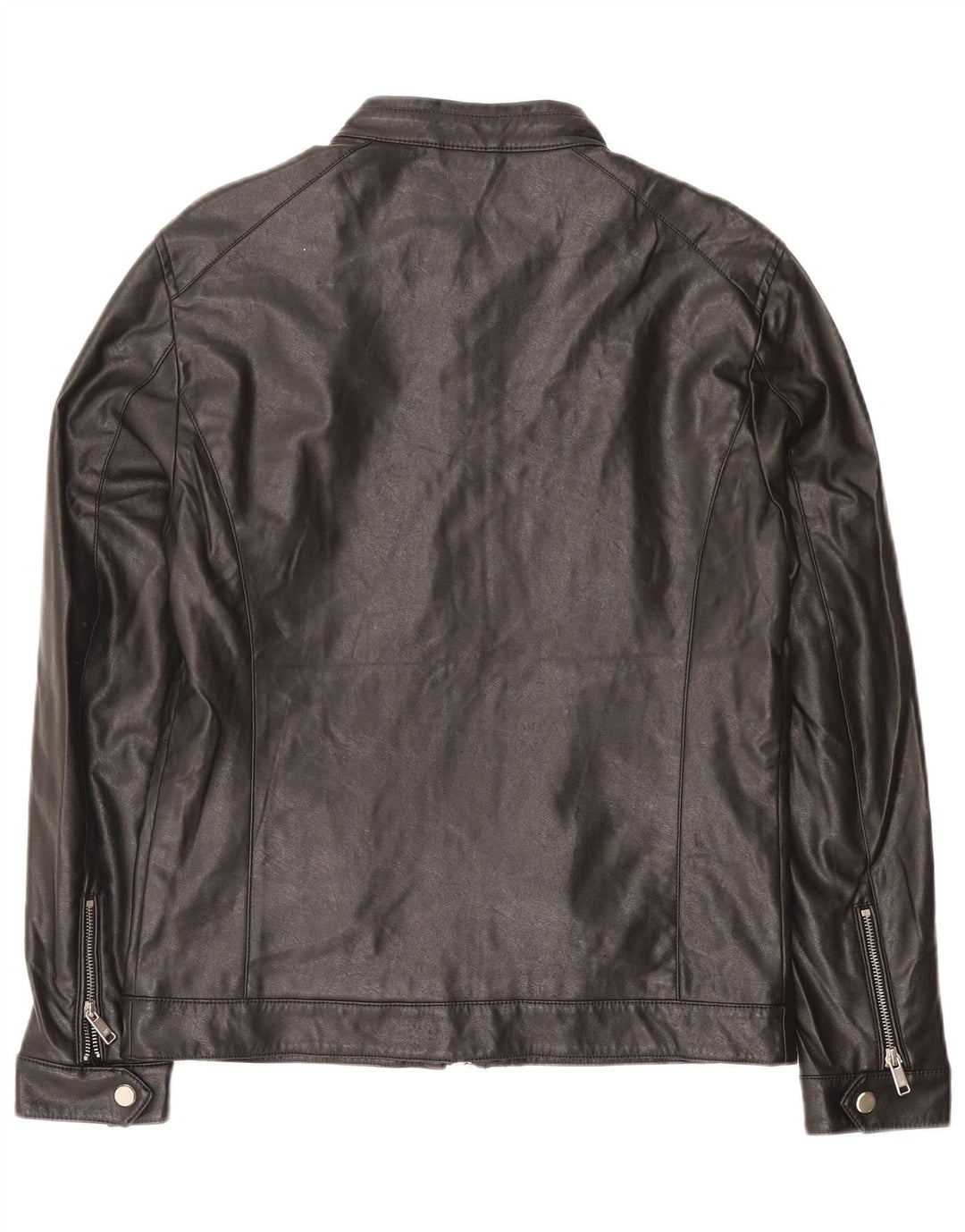 Jachetă din piele pentru bărbați Zara UK 38 Medium Negru