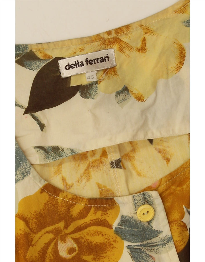 DELIA FERRARI Womens 5 Button Blazer Jacket IT 42 Medium Yellow Floral Vintage Delia Ferrari and Second-Hand Delia Ferrari from Messina Hembry 