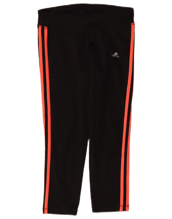 Leggings Capri Adidas pentru femei UK 8/10 Sport poliester negru mic