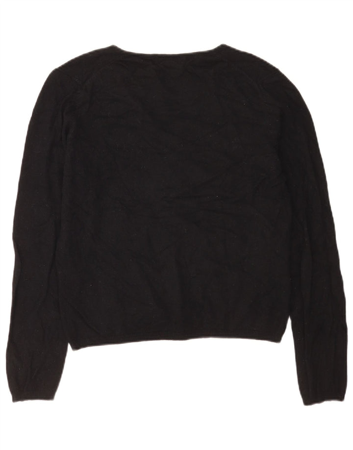 Pulover cu decolteu în V pentru femei Marks & Spencer, UK 14 Medium Negru
