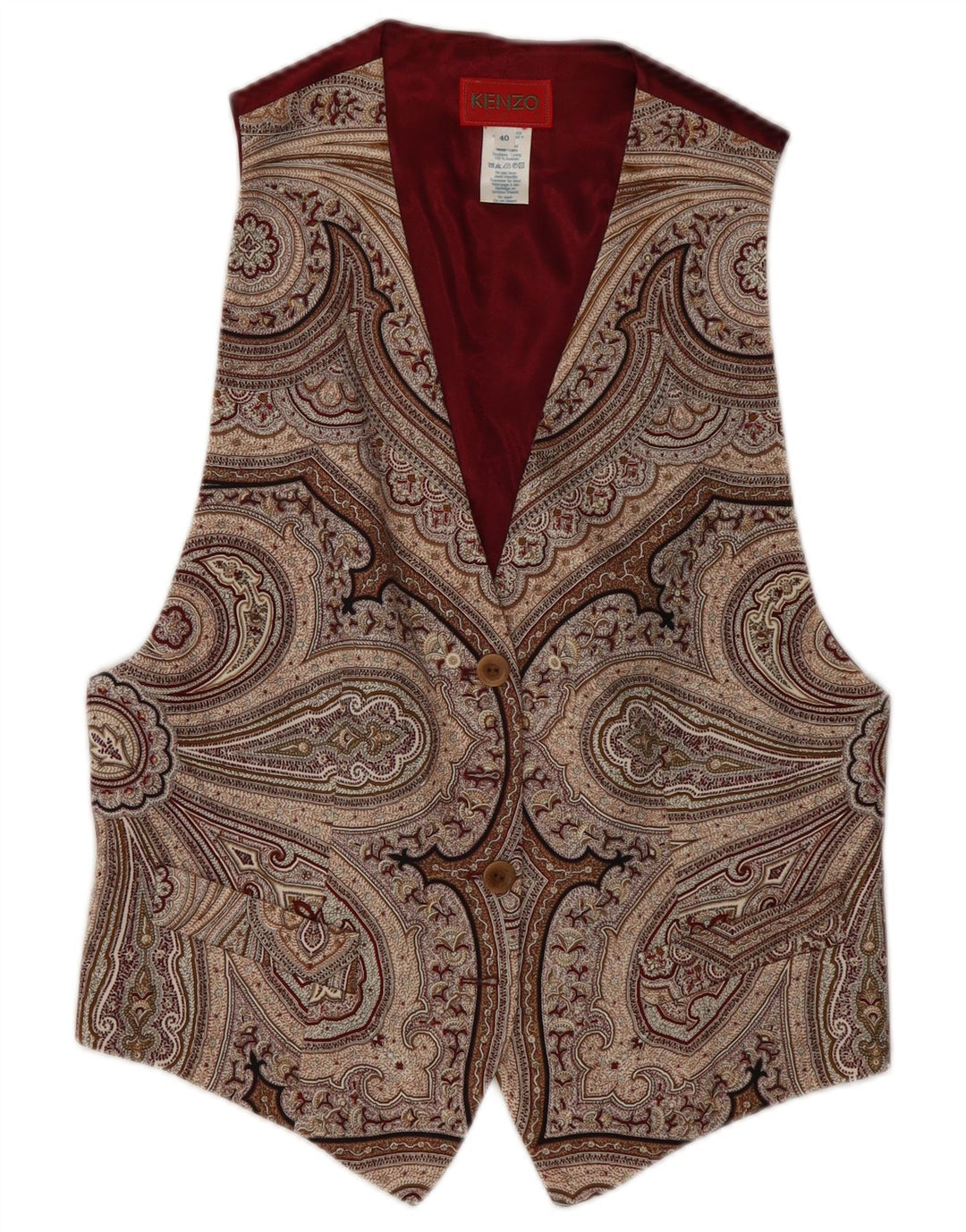 Vestă Kenzo pentru femei EU 40 Lână Paisley, multicoloră, medie