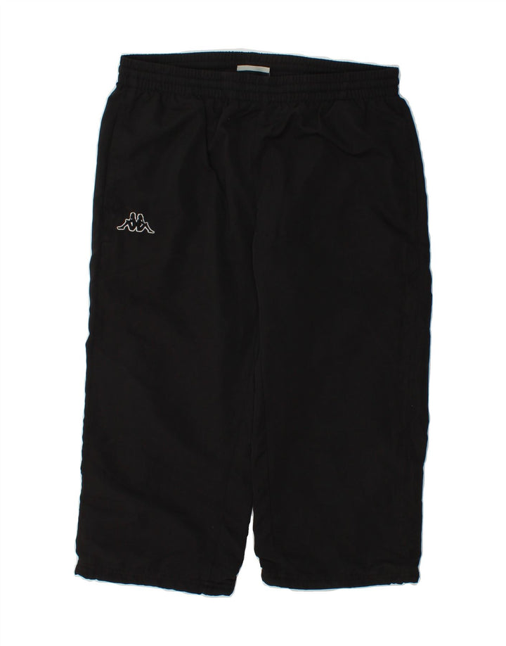KAPPA Womens Capri Tracksuit Trousers UK 14 Medium  Black Polyester Vintage Kappa and Second-Hand Kappa from Messina Hembry 
