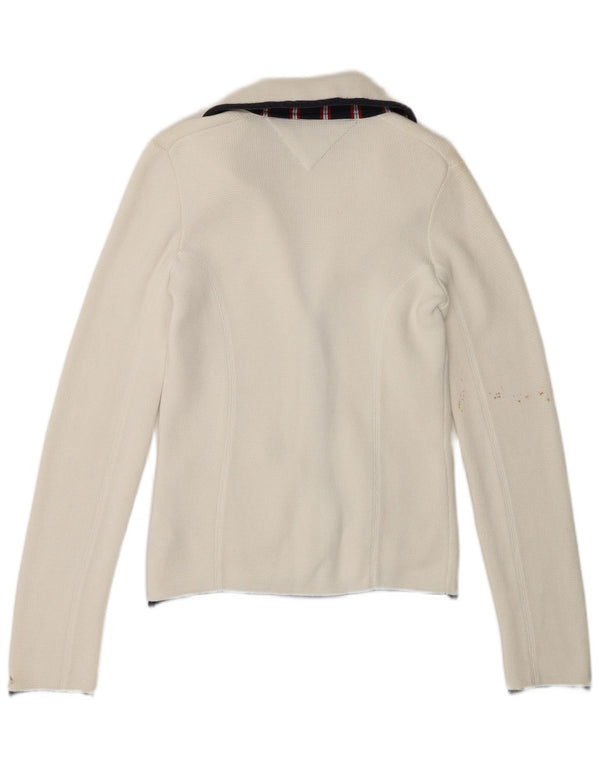 Sacou blazer pentru femei Tommy Hilfiger, cu 3 nasturi, UK 8, mic, alb