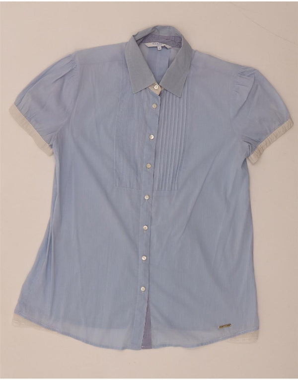 Cămașă Tuxedo cu mânecă scurtă pentru femei Marella IT 44 Medium Blue Colorblock