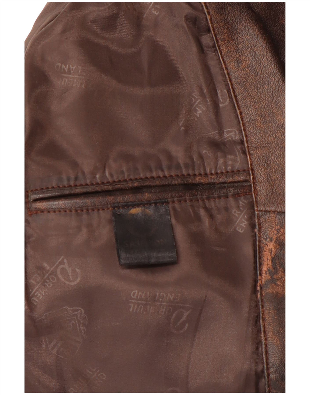 Palton de piele vintage pentru femei UK 14 piele maro medie
