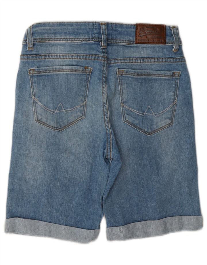 Pantaloni scurți din denim distressed pentru femei Superdry W28 Medium Blue