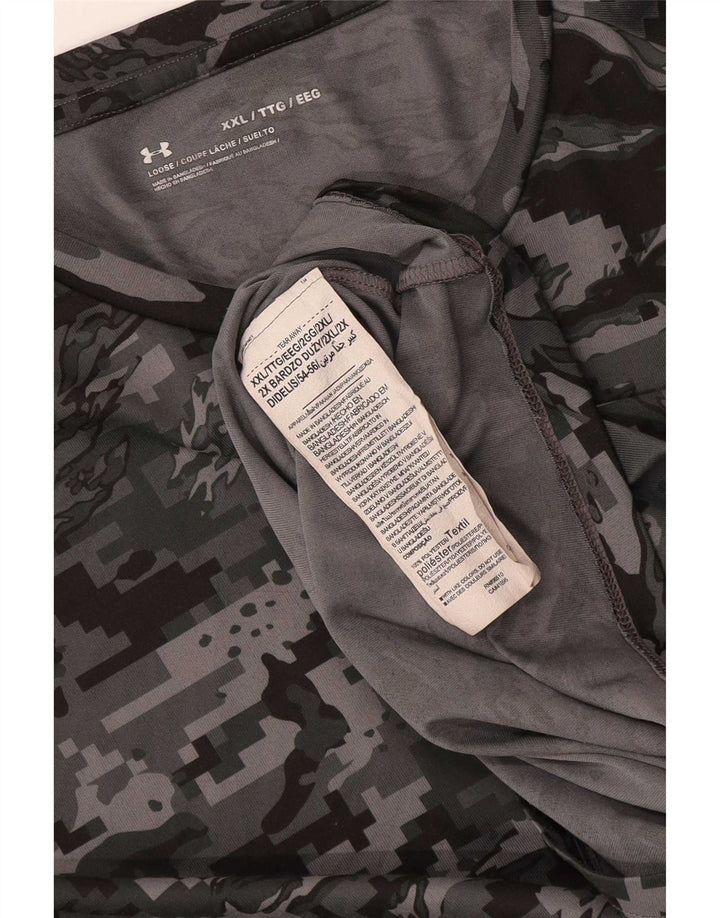 Tricou pentru bărbați Under Armour Top 2XL Gri poliester camuflaj