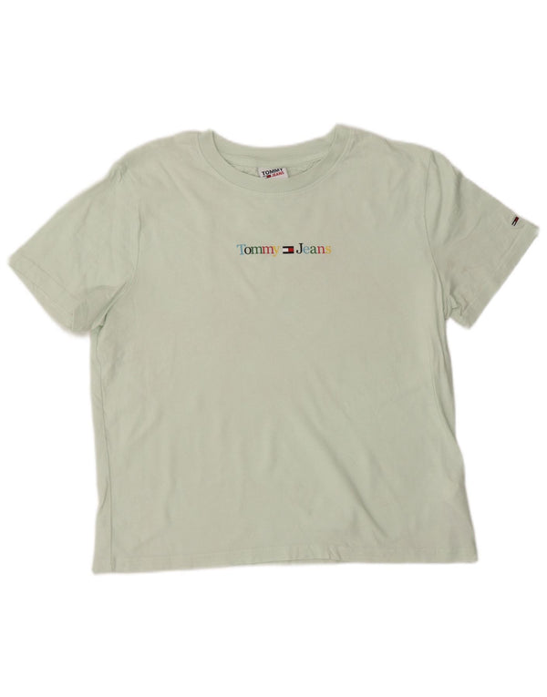 TOMMY HILFIGER Tricou cu grafic pentru femei Top UK 14 Bumbac verde mediu