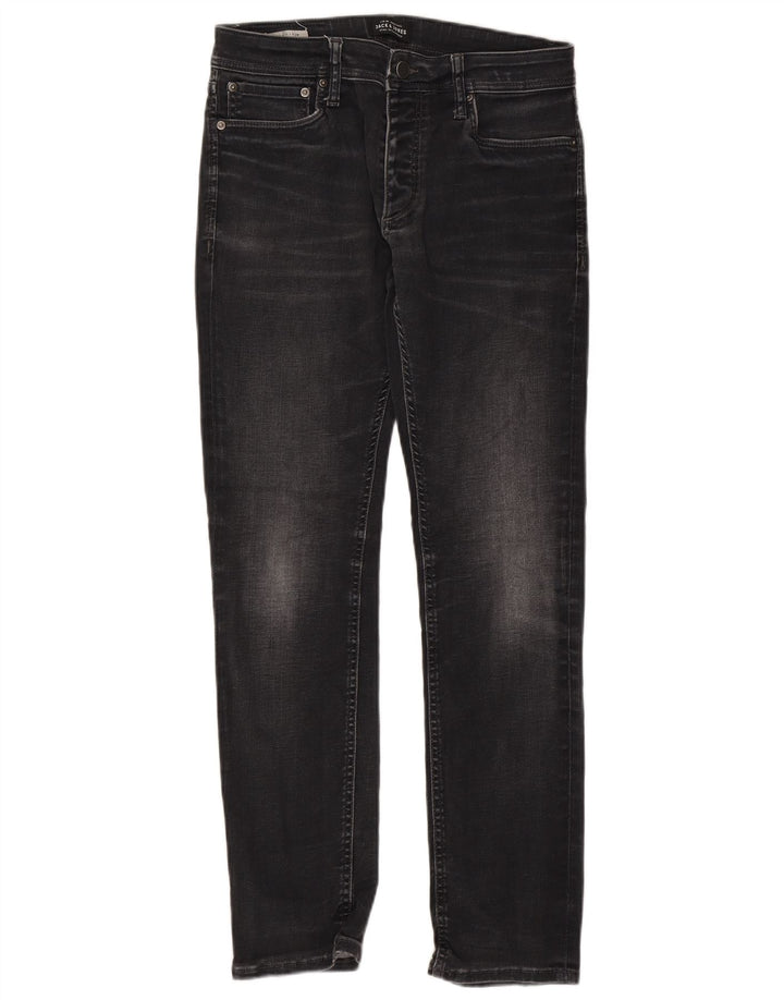 Blugi Jack & Jones Tim Slim pentru bărbați W32 L32 bumbac negru