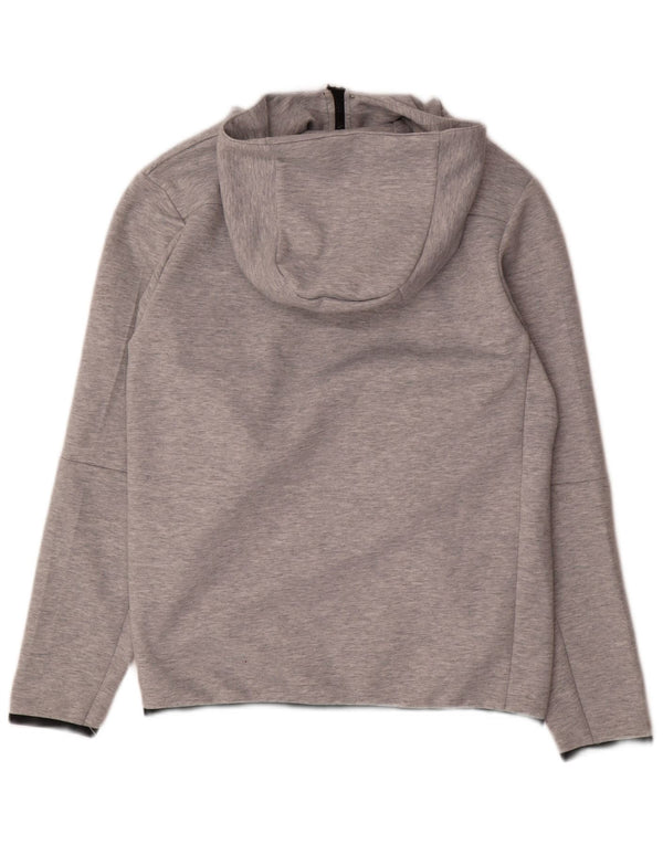 NIKE Mens Zip Hoodie Sweater Medium Grey Cotton