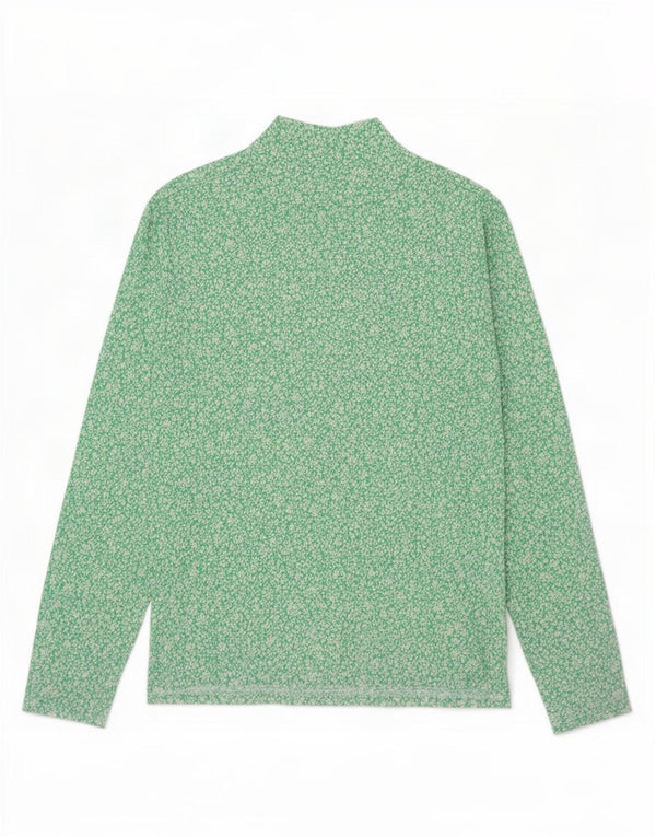 Top pentru femei Marks & Spencer cu mânecă lungă UK 12, verde mediu, bumbac floral