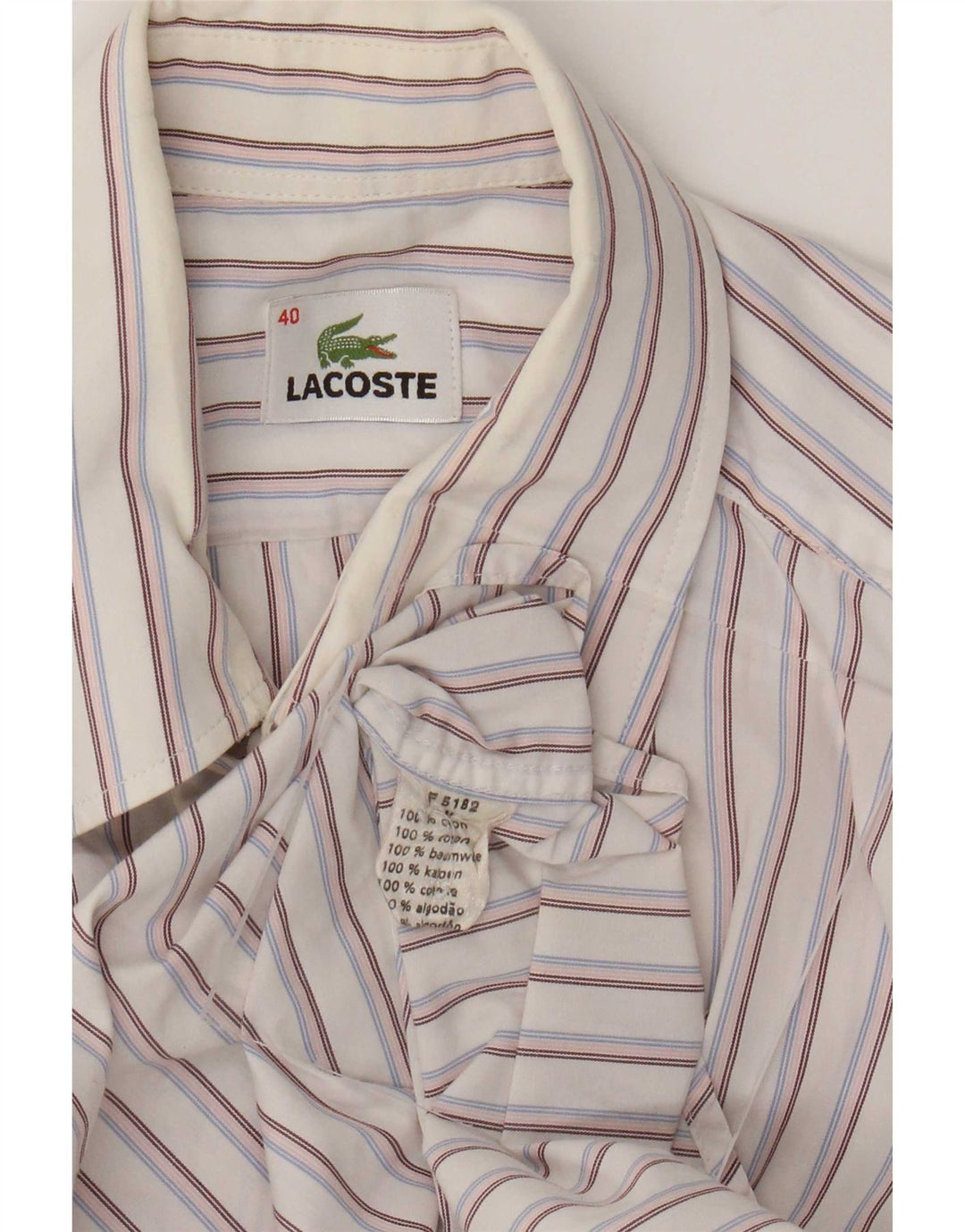 Cămașă bărbați Lacoste Mărimea 40 Bumbac cu dungi albe medii