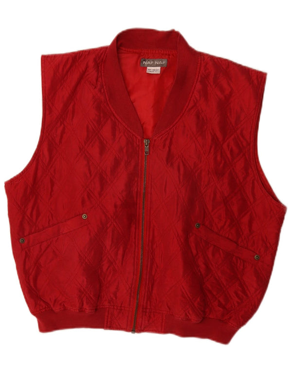 Gilet matlasat Naf pentru femei UK 12 Medium Red Silk