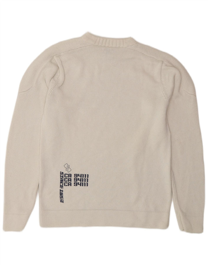 Pulover Levi's pentru bărbați, cu grafică, cu decolteu, bumbac, alb