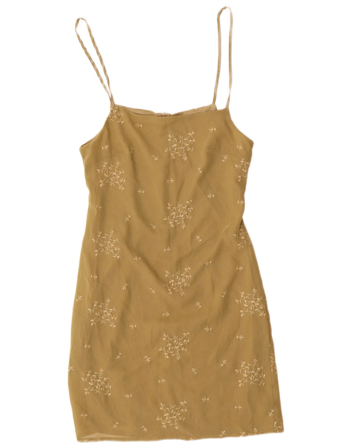 Rochie de soare pentru femei Benetton UK 10 Poliester Floral Verde Mic