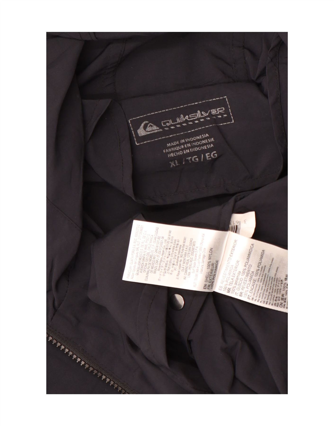 Jachetă de ploaie cu pulover grafic Quiksilver pentru bărbați UK 42 XL Nylon negru