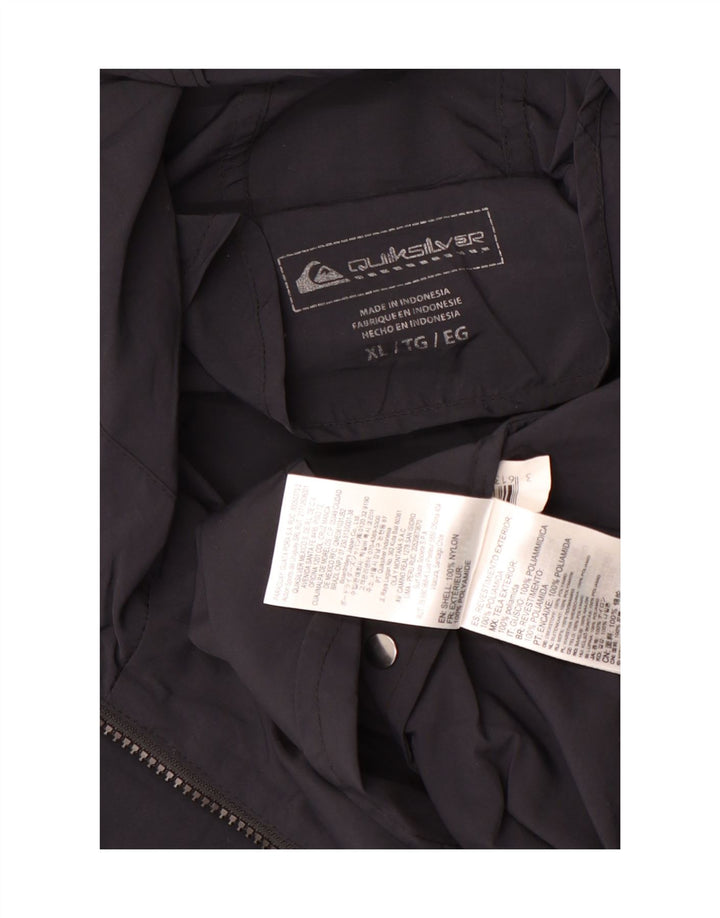 Jachetă de ploaie cu pulover grafic Quiksilver pentru bărbați UK 42 XL Nylon negru