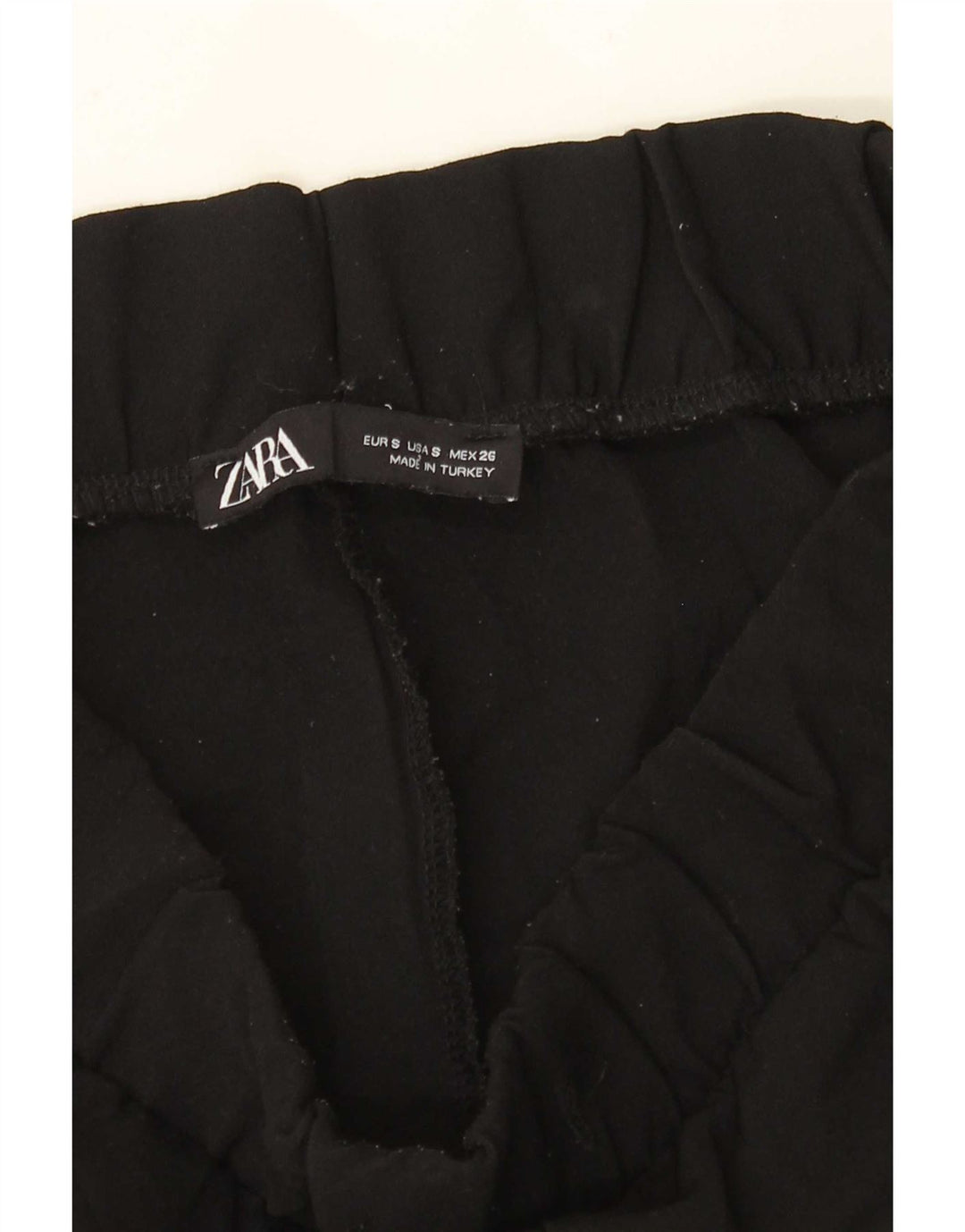 Pantaloni de trening Zara pentru femei Joggeri mici, negru, poliester color bloc