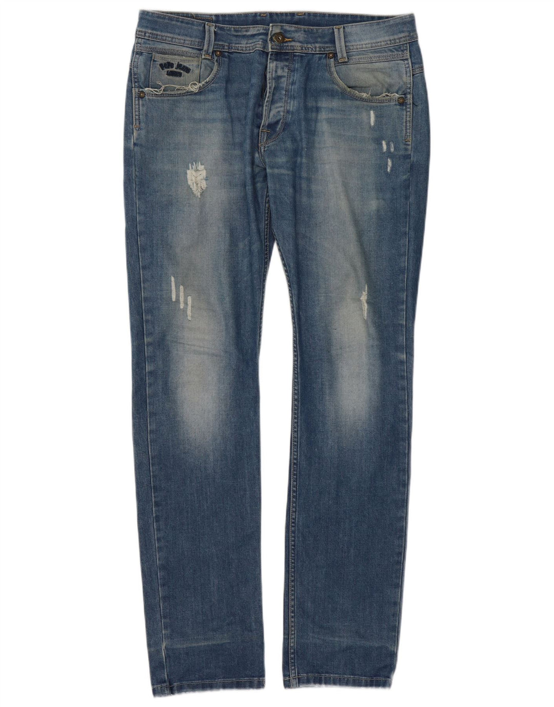 PEPE Jeans Blugi subțiri distressed pentru femei W34 L34 Bumbac albastru