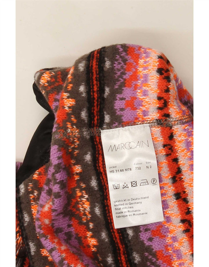 Pulover cardigan pentru femei Marccain US 2 XS Lână geometrică roz