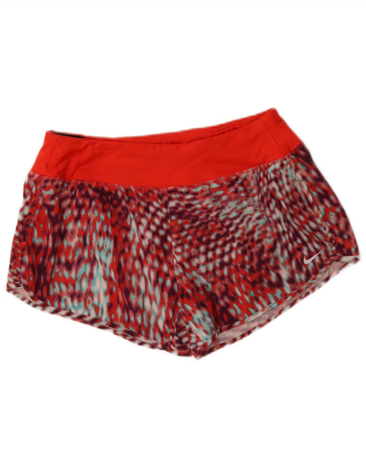 Pantaloni scurți sport Nike Dri Fit pentru femei UK 14 Medium Red Camuflage Poliester