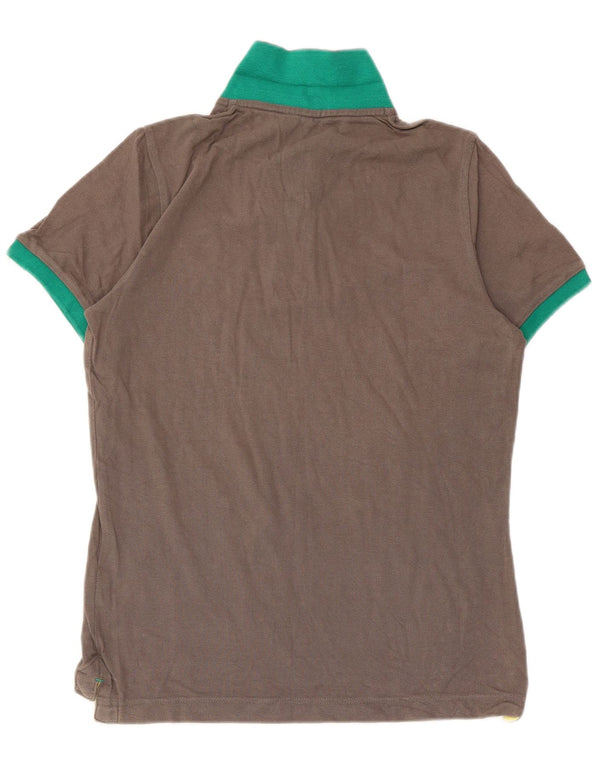 Tricou polo BENETTON pentru bărbați, bumbac gri mediu