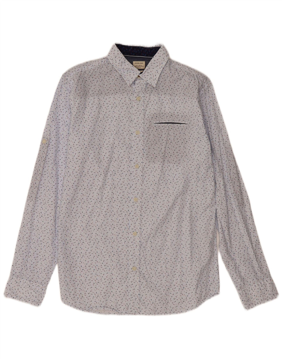 Cămașă Jack & Jones pentru bărbați, cu model abstract, din bumbac albastru mic