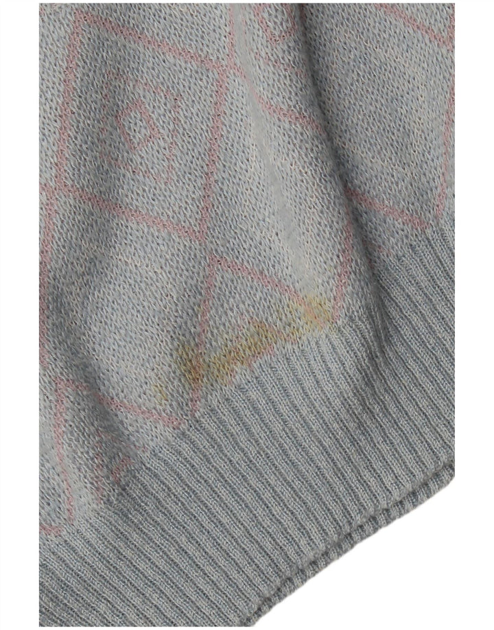 Pulover Maselli pentru femei cu gât de barcă IT 54 3XL Albastru Argyle/Diamond