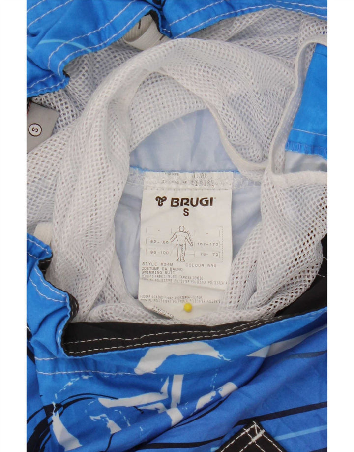 Pantaloni scurți de înot cu grafică Brugi pentru bărbați, poliester, albastru, floral