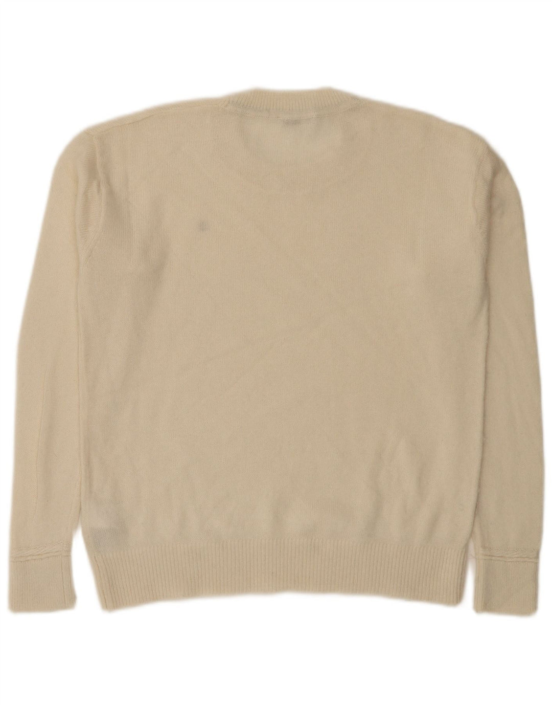 Pulover Tommy Hilfiger pentru damă, cu gât turnat, din lână alb, mediu, 14 UK