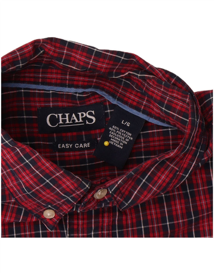 Cămașă pentru bărbați Chaps Easy Care, bumbac cu carouri mari, roșii