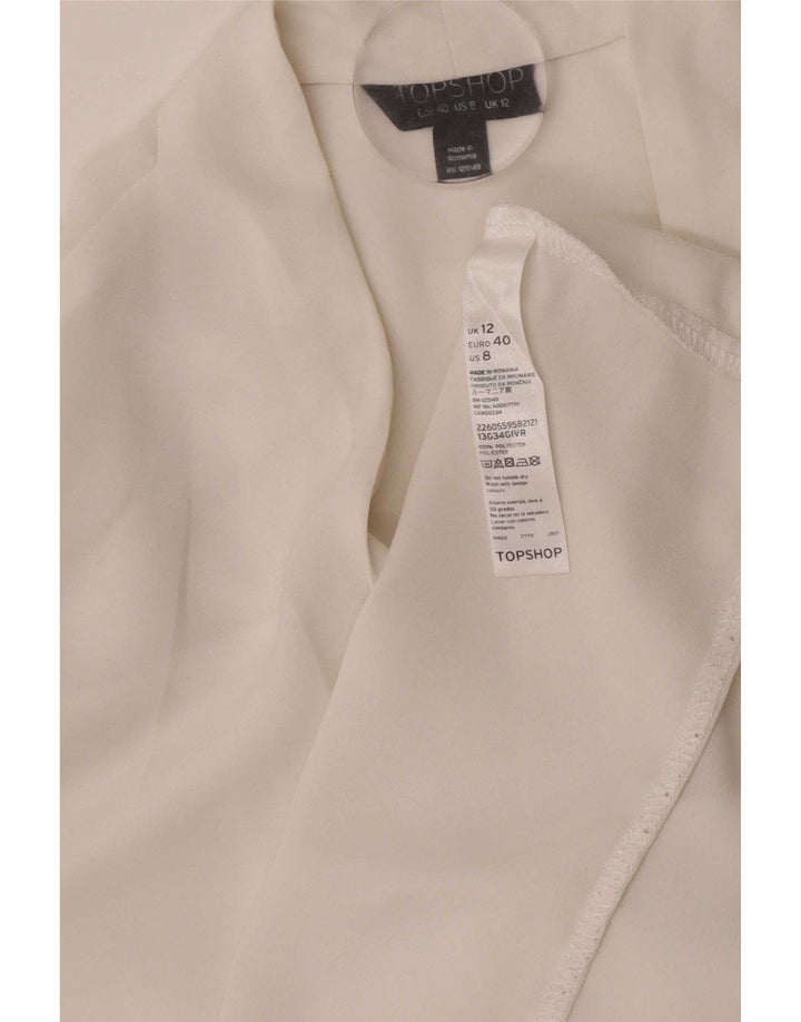 Bluză cu mânecă lungă Topshop pentru femei Top UK 12 Poliester alb mediu