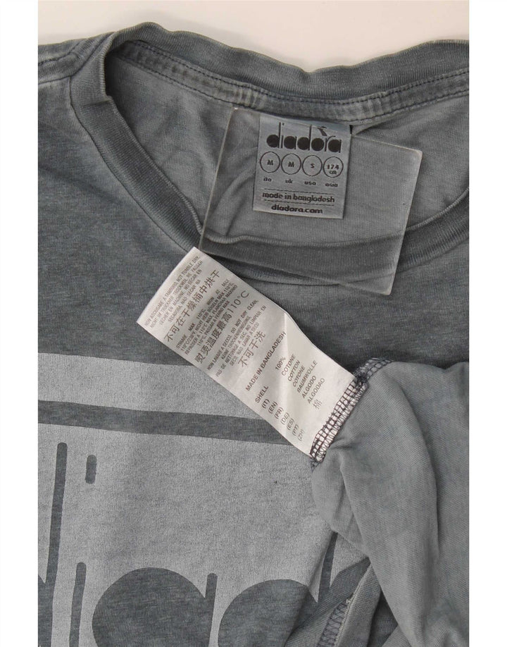 Tricou grafic pentru bărbați Diadora Top din bumbac gri mediu