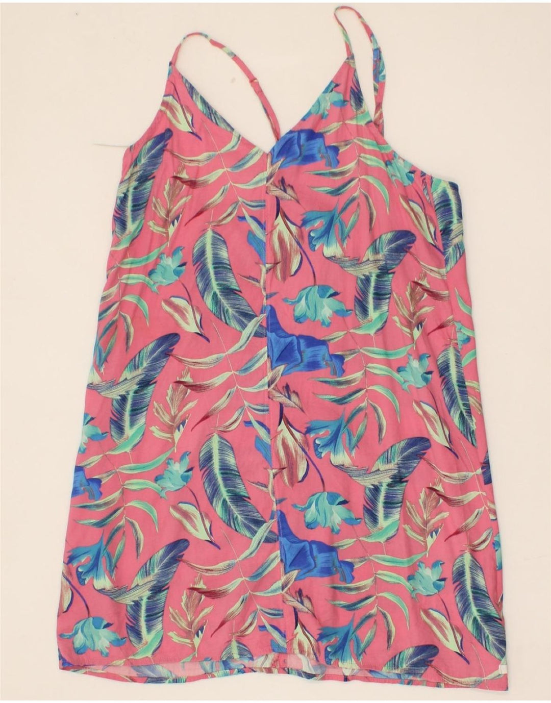 HURLEY Womens Cami Top UK 12 Medium Pink Floral Cotton Vintage Hurley and Second-Hand Hurley from Messina Hembry 