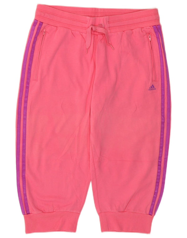 Pantaloni scurți sport Bermude Adidas pentru femei UK 12/14, bumbac roz mediu