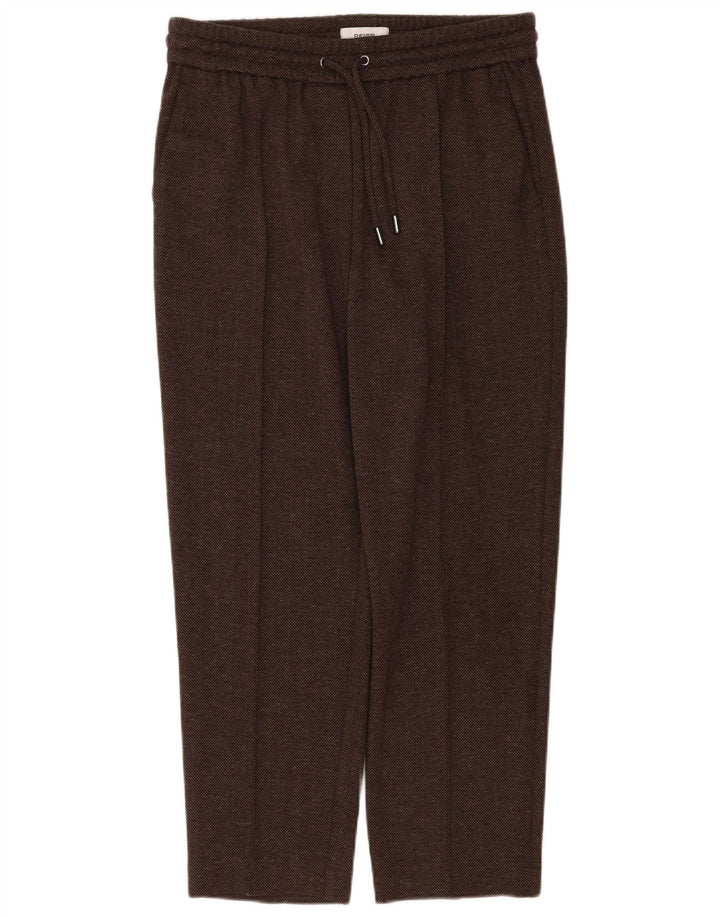 Pantaloni de trening Reiss pentru femei UK 12 Medium Brown Herringbone Bumbac